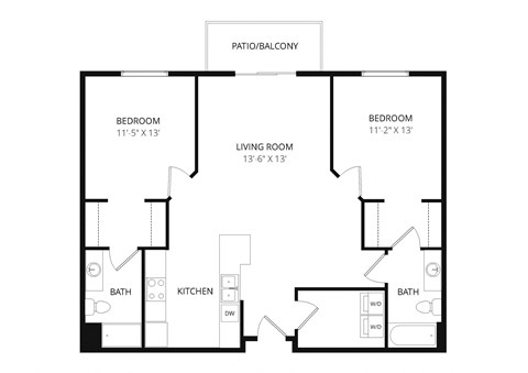 a floor plan of a bedroom apartment